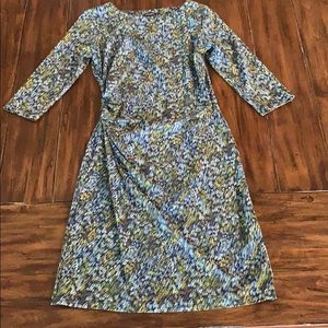 EUC J.McLaughlin Sage dress in blue print